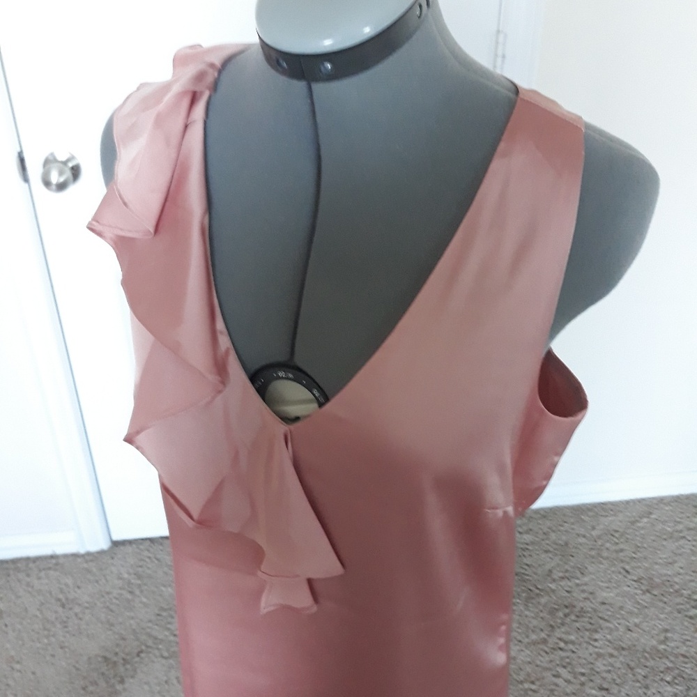 SALE 💖 Lulu's Pink Ruffle Sleeveless Dress S - Picture 3 of 8